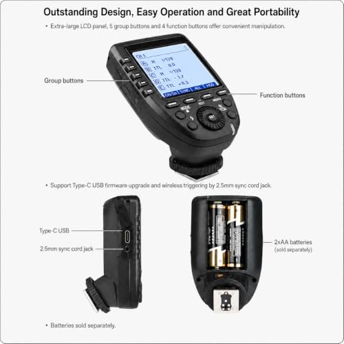 Godox XproC Xpro-C TTL Wireless Flash Trigger for Canon, 1/8000s HSS Xpro-C TLL
