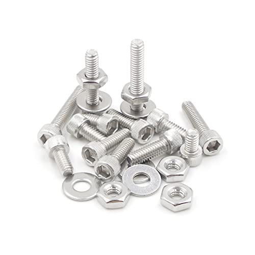 MCMASKE #8-32 UNC 304 stainless steel knurled socket head cap screw, nut and washer kit assortment