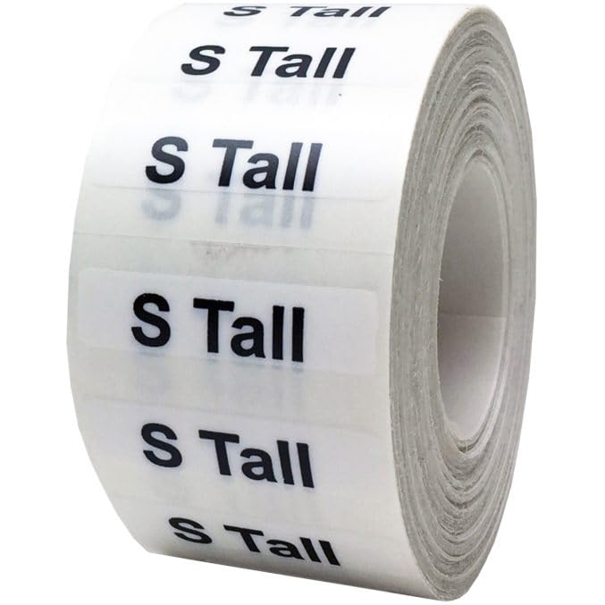 S Tall Clothing Size Strips 1.25 x 5