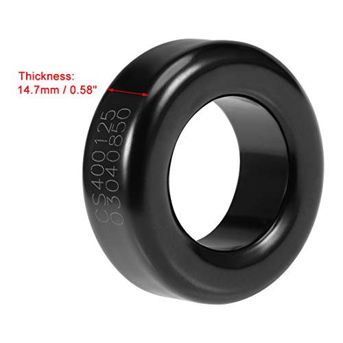 sourcing map 2 pieces 23.5 x 40.5 x 14.7 mm ferrite ring iron powder black | toroidal cores