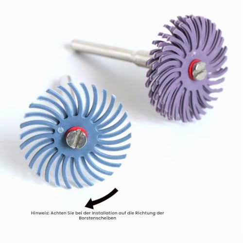 FPPO XFYL50T Radial Bristle Discs with 3mm Shank for Rotary Tools, Detail Grinding Wheel for Jewelry, Wood, Metal, 80-2500 Grit, 42 Pieces