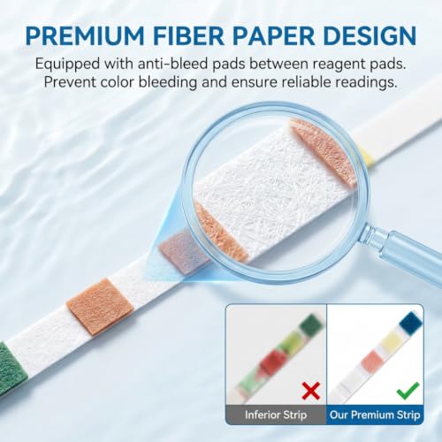 Aquarium Test Strips 100 Pieces 9-in-1 Water Test with Thermometer | 100pcs Aquarium Test Strips for 9 Water Values with Test Tube and Thermometer for Freshwater and Saltwater Aquariums