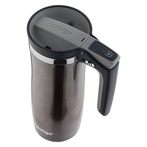 Contigo Handled AUTOSEAL Stainless Steel Travel Mug with Easy-Clean Lid 16 oz. Gunmetal 16 Ounces