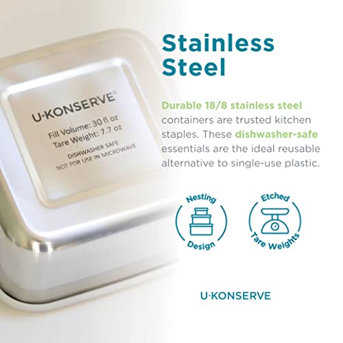 U-Konserve Nesting Trio Food Storage Containers Bento Box Trio 15/30/50 oz Clear (Set of 3) 15,30,50 oz