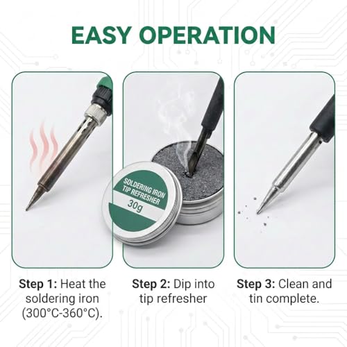 Soldering Tip Cleaner 30 g Reactivator Paste, Soldering Tips Activator for Removing Oxidation and Black Coating, Cleaning and Care Paste for Soldering Iron Tips, Quick Re-tinning
