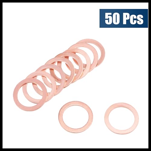 Hihaha M16 x 22mm x 1.5mm copper flat washer sealing rings for screw bolts and nuts