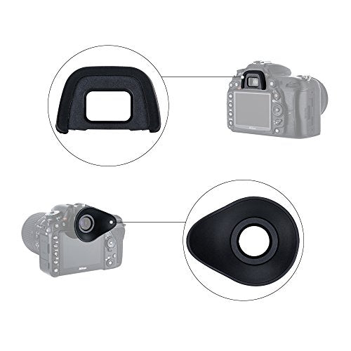 JJC Silicone Eyecup Viewfinder for Nikon D7500 D5600 D3400 D750, 2-Type