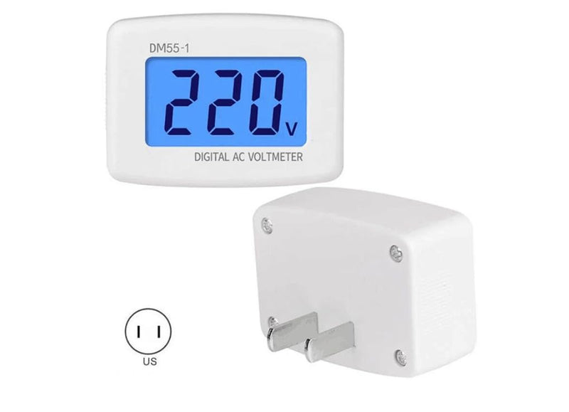 [Australia - AusPower] - 4 Pcs AC 80-300V LCD Digital Voltmeter Plug in Volt Meter Flat US Plug Voltage Test Monitor AC 110V 220V Voltage Meter for Household Plug into Outlet to Measure Voltage 