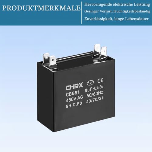 QUARKZMAN 450V AC 8uF Fan Capacitor Dual Insert CBB61 Running Capacitor | Fan Capacitor Dual Insert CBB61 Running Capacitor for Electrical Appliances