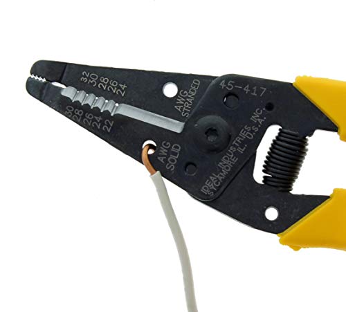 Ideal Electrical 45-417 Premium Reflex T wire stripper with plier nose, slide lock, and textured grips
