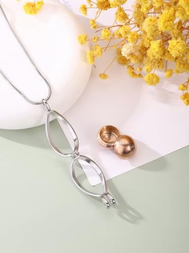 Ashes Necklace for Women, Cremation Urn Necklace for Human Pet Ashes Rose Gold