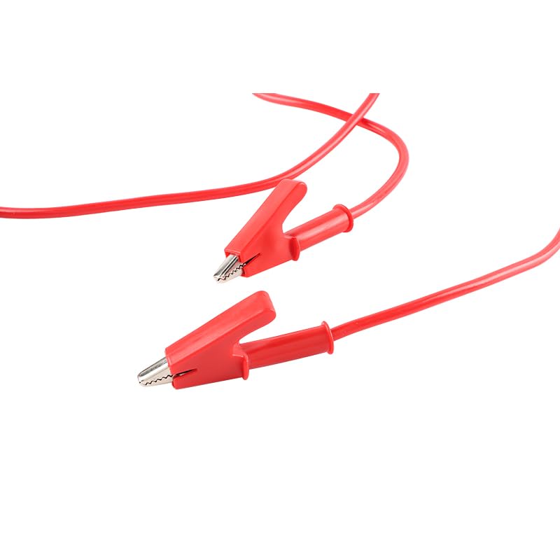 [Australia - AusPower] - Alligator Clips Wires Test Leads, Dual Ended Crocodile Wire Jumper Cables Heavy Duty Wire for Electrical Testing,1m Red 1500V 10A 2PCS 