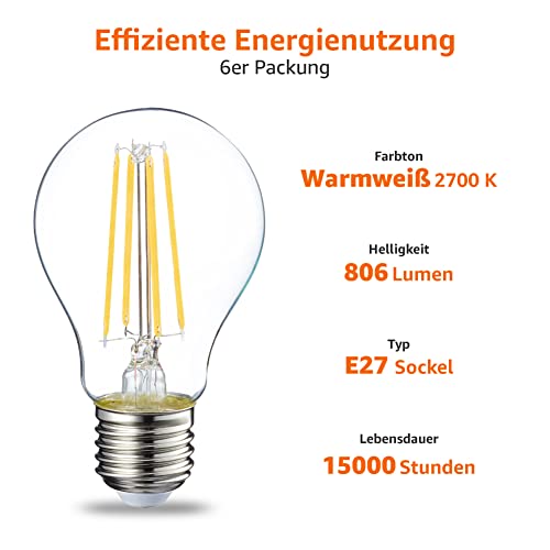 Amazon Basics E27 LED Bulb 6er-Pack