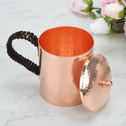 Solid Copper Cup – Hand-Hammered Ayurvedic Drinking Tumbler Copper-Cylindrical