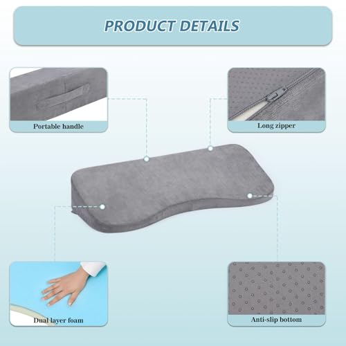Long Wedges for Bed Positioning Pillow for After Surgery Curved Shaped Medical Wedge Pillows for Seniors to Prevent Bed Sore and Improve Healing Process No-Slip Bottom Height 5 Inch