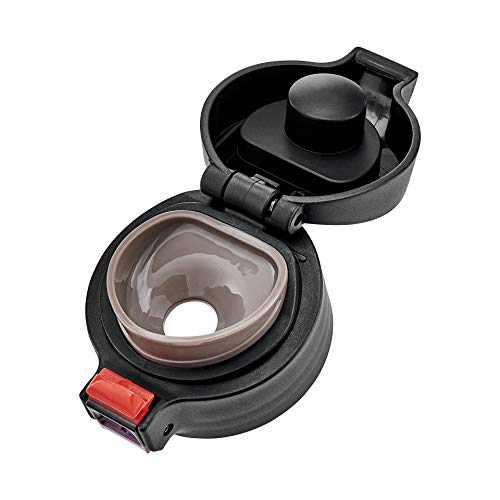 KYOCERA Wide Ceramic Interior Travel Mug-Fits Most Cup Holders, Spill-Proof Black 12 Ounces