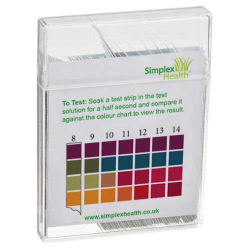 Water pH Test Strips 0-14 Wide Range & Four Pad Universal for Acid Alkaline Water Testing (100 Strips) - Better than litmus paper 100 pieces (pack of 1)