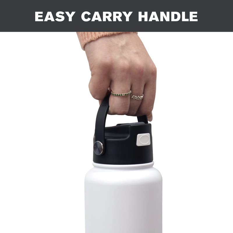 Hydraflow Hybrid - Triple Wall Vacuum Insulated Water Bottle with Flip Straw (34oz, Clay) Stainless Steel Metal Thermos, Reusable Leak Proof BPA-FREE for Sports and Travel 34 Ounces