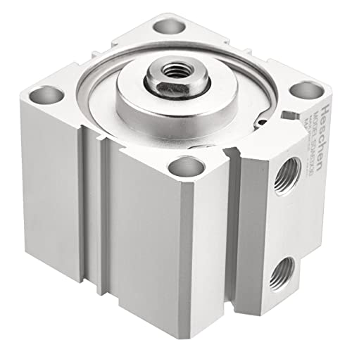 Heschen Pneumatic Compact Aluminum Air Cylinder, SDA 63-30, Bore 63mm, Stroke 30mm, PT1/4'' Port Size, Double Acting