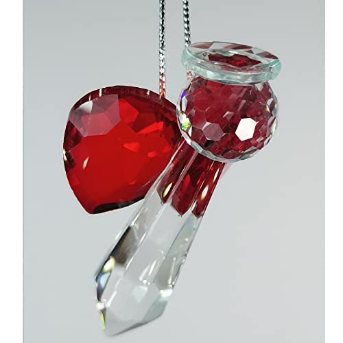 Clear Guardian Angel Suncatcher, Handmade 1.96 Inch Home Window Decoration for Christmas Tree