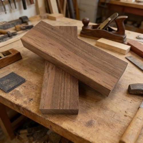 2PCS Unfinished Walnut Wood Blocks for DIY Crafting, Scroll Saw, Woodworking, Carving, Burning, Laser Cutting, Engraving, CNC, Painting (15 x 10 x 2 CM) 15 x 10 x 2 CM