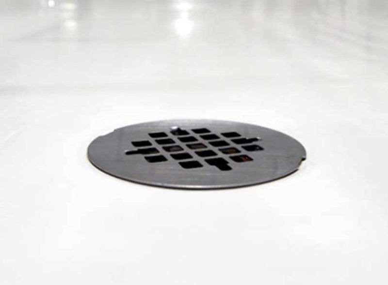 Westbrass A206P-12 2" No-Caulk PVC Compression Shower Drain with 4-1/4" Round Grid Cover, Oil Rubbed Bronze