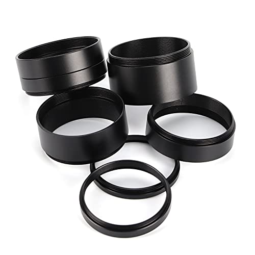 Srliya Set of Telescope Adapter spacers m42 Spacer kit 19×14×5 8pcs Set 3 5 7 10 12 15 20 30mm Lens Adapter Extension Tube Astronomical Telescope Accessory