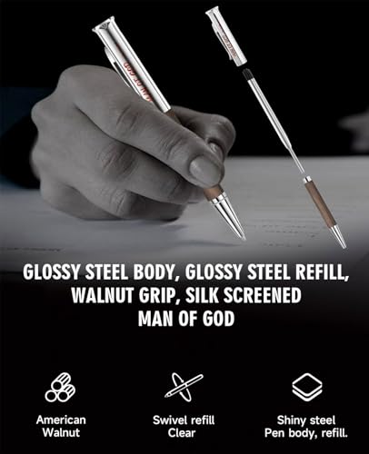 Christian Gifts for Men: Engraved Man of God Luxury Walnut Wood Rollerball Pen - Perfect Pastor Appreciation, Father's Day & Christian Graduation Gifts 1