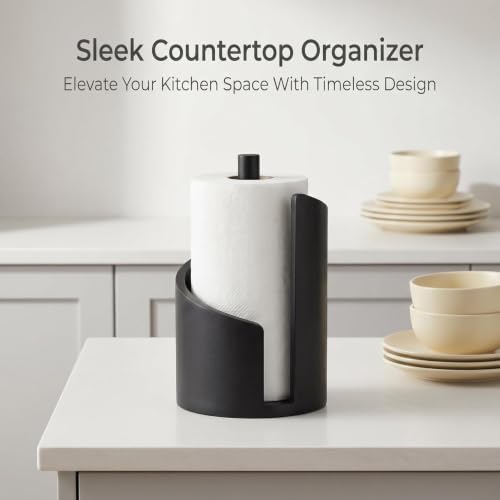 Black Paper Towel Holder, Countertop Paper Towel Holder Wooden
