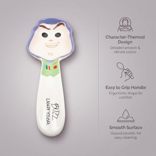 Disney Buzz Lightyear Ceramic Spoon Rest – Toy Story Ceramic Spoon Rest for Stove Top – Vibrant, Durable Kitchen Utensil Holder – Easy-to-Clean Kitchen Decor – Officially Licensed Disney Home Decor