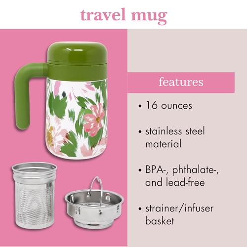 kate spade new york Tea Infuser Travel Mug, Hidden Garden