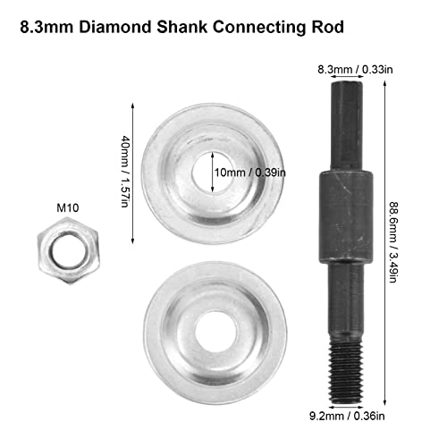 [Australia - AusPower] - Pissente Drill Arbor Adapter, 8.3mm Shank, M8 x 1.25 Thread, Hand-Tightened, Includes Adapter, Nut, 2 Washers 