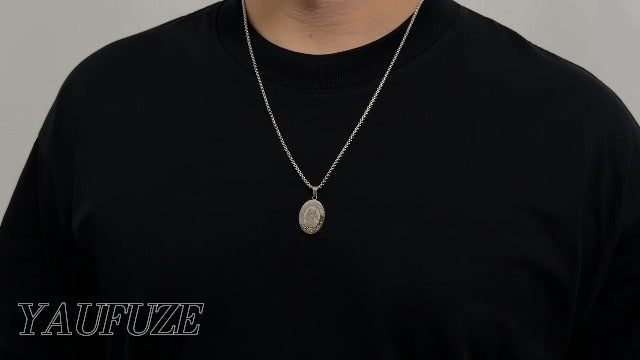 Catholic Religious Saint Medal Protection Necklace for Men Women Silver Saint Michael