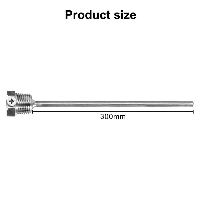[Australia - AusPower] - 2 pieces 300 mm immersion sleeve, stainless steel immersion sleeves with locking screw, G 1/2 inch thread for temperature sensor, protective tube for temperature sensor, immersion protection tubes for 300mm 