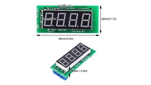 4-Digit Digital Counter Module with Memory Function, Electric Counting Meter 0-9999 Counting Range, DC 4-40V Digital Counter for Industrial Applications