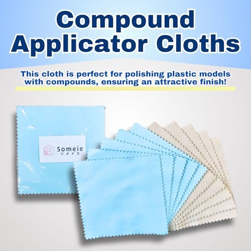 Someie Tamiya fine and finishing polishing compounds with two-color compound applicator cloths, 10-sheet set