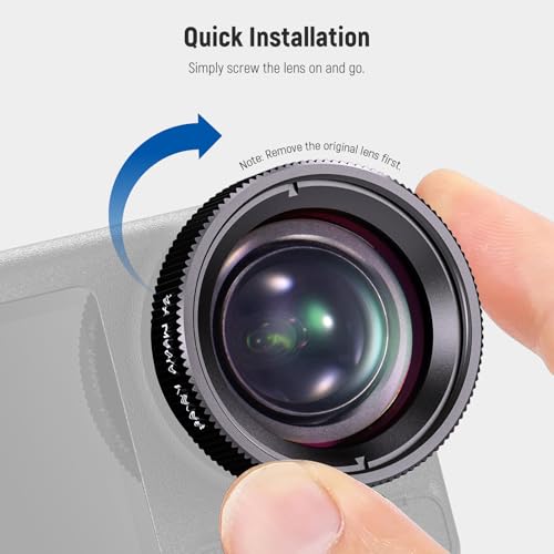 NEEWER LS-68 Macro Lens Compatible with DJI Osmo Action 5 Pro/4 Action Camera + AC012 Mount Adapter for Osmo 360/5 Pro/4/3, 2X Magnification, 3-4cm Focal Distance, Close Up Photography Accessory