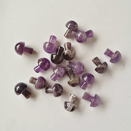 7 Pcs Amethyst Mini Hand Carved Gemstone Mushrooms Crafts Healing Chakra Decor Statue,Mushroom Crafts for Healing Chakra Reiki Balancing Home Decoration 0.8 Inches