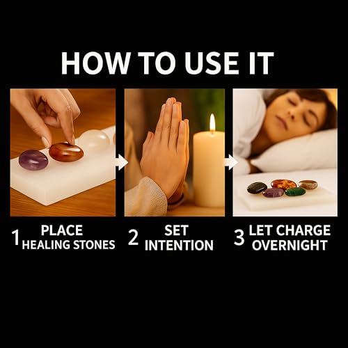 Om Zone Selenite Charging Plate for Cleansing Crystals & Healing Stones, Meditation, Reiki, Protection Crystals, Spiritual Gift (1, 3" Square) 1