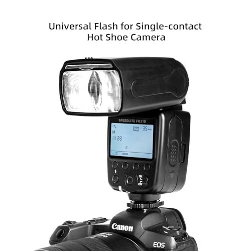 PHOTOOLEX Camera Flash Speedlite FK310, GN33 LCD Display, Manual S1/S2