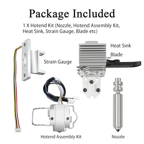 HzdaDeve 0.4MM Kobra X Hotend Heating Assembly Kit Print Head Extruder Hardened Steel Hot End Ceramic Zirconia Heat Sink Silicone Cover with Strain Gauge for Anycubic Kobra X Combo 3D Printer