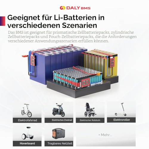 DALY BMS 13S 48V 60A Li-Ion with Cell Balancing | Lithium battery protection board. Battery Management System Designed for e-bikes, e-scooters, campers and solar storage Standard BMS