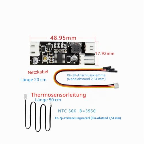 DollaTek 12V DC PWM 2-3 Wire Fan Temperature Control Speed Controller Noise Reduction Module