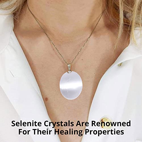 Selenite Palm Stone, Healing & Calming Effects - High Energy Selenite Worry Stone, Used for Cleansing and Protection – 3 Pack Selenite Palm Stone Palm-sized
