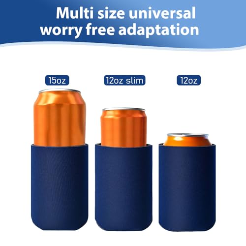 Dark blue Josake Scuba Foam Can Cooler Sleeve for 12oz cans, made of thermocooler foam, shown in the image.