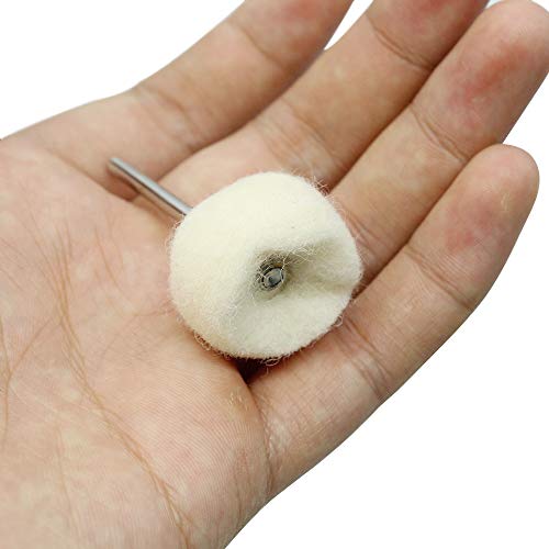 Pack of 25 Wool Polishing Wheel with Shaft Soft Polishing Wheel | For Dremels rotating tools
