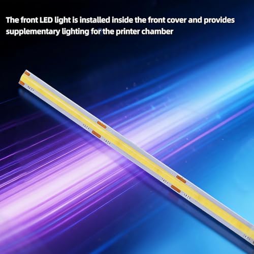 COB LED Light Front Replacement for BambuLab P2S: Plug and Play Accessories - Flexible High Density Uniform Light Bar to Provide Supplementary Lighting for 3D Printer Chamber