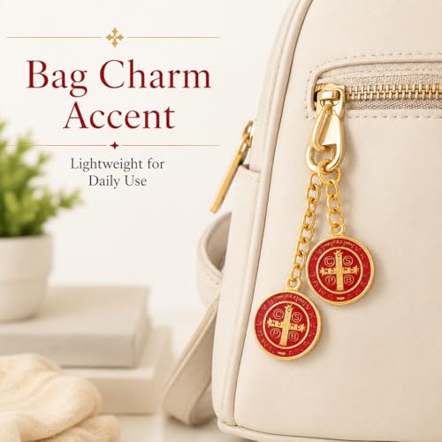 10 Pack Red Saint Benedict Cross Medal