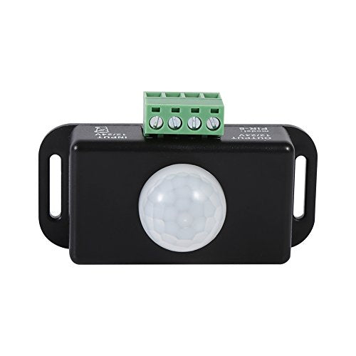 Qiilu Small 12V Motion Sensor 8×5×5DC 12V 24V Body Safety Infrared PIR Motion Sensor Detector Switch for LED Light Bar