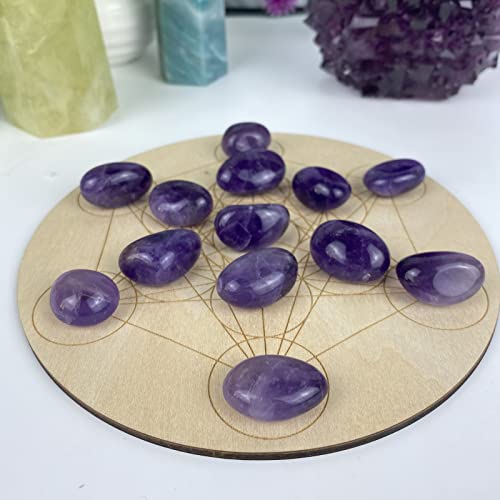 1 lb Natural Amethyst Tumbled Stones and Crystals Bulk Kit - Reiki Healing, Energy Balancing, Inner Peace, Good Luck (0.7"-0.9" Stones) Amethyst Tumble